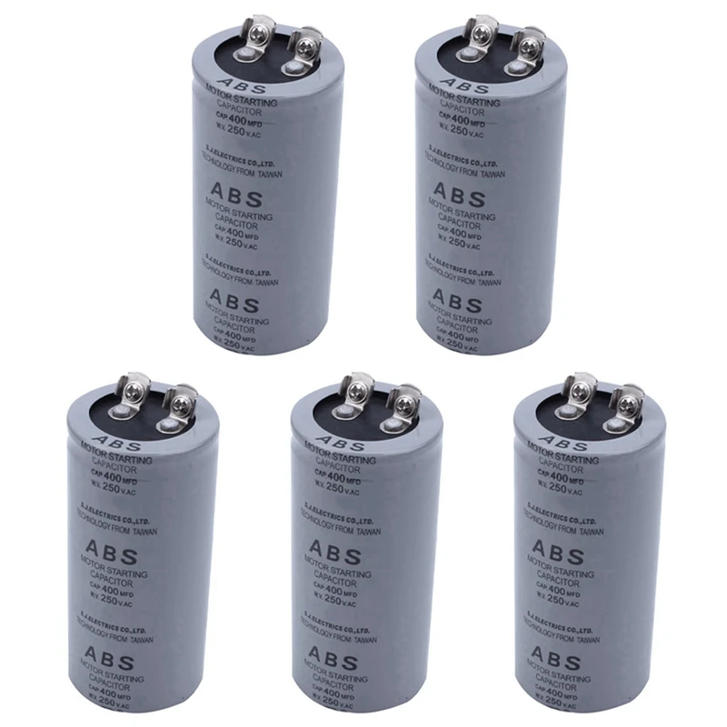 5X ABS 400MFD 400UF 250V Cylindrical AC Motor Starting Capacitor