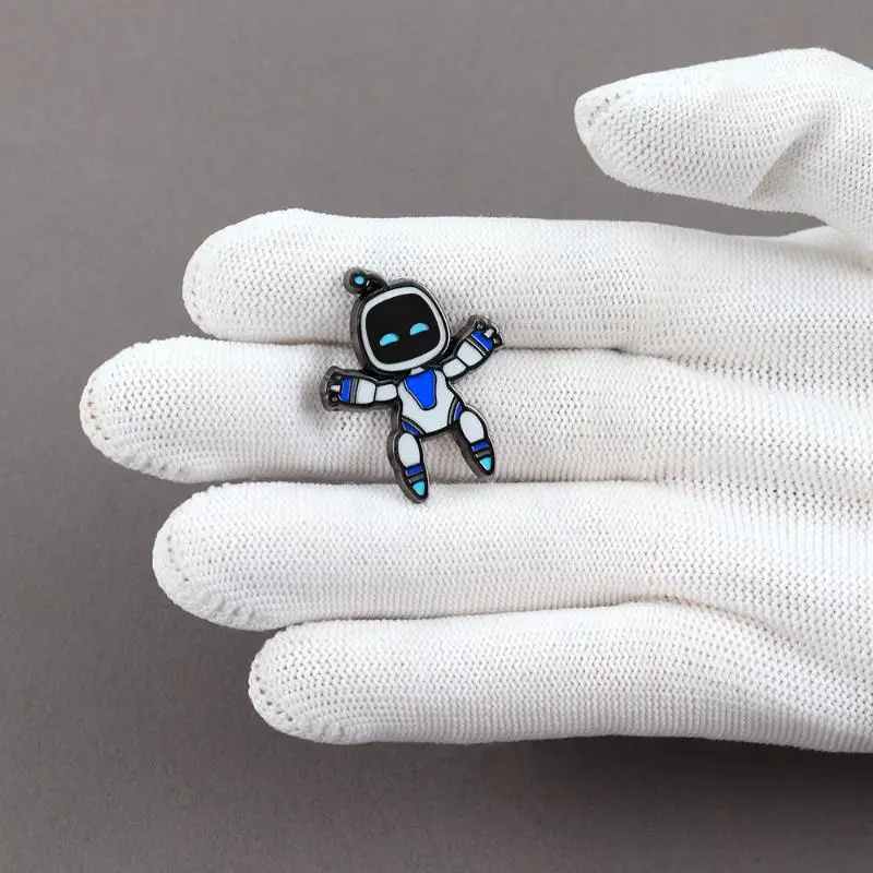 Kawaii روبوت المينا دبوس لعبة عادية شخصية شارة الجدة متعة مجوهرات القبعات الجينز الزخرفية #3