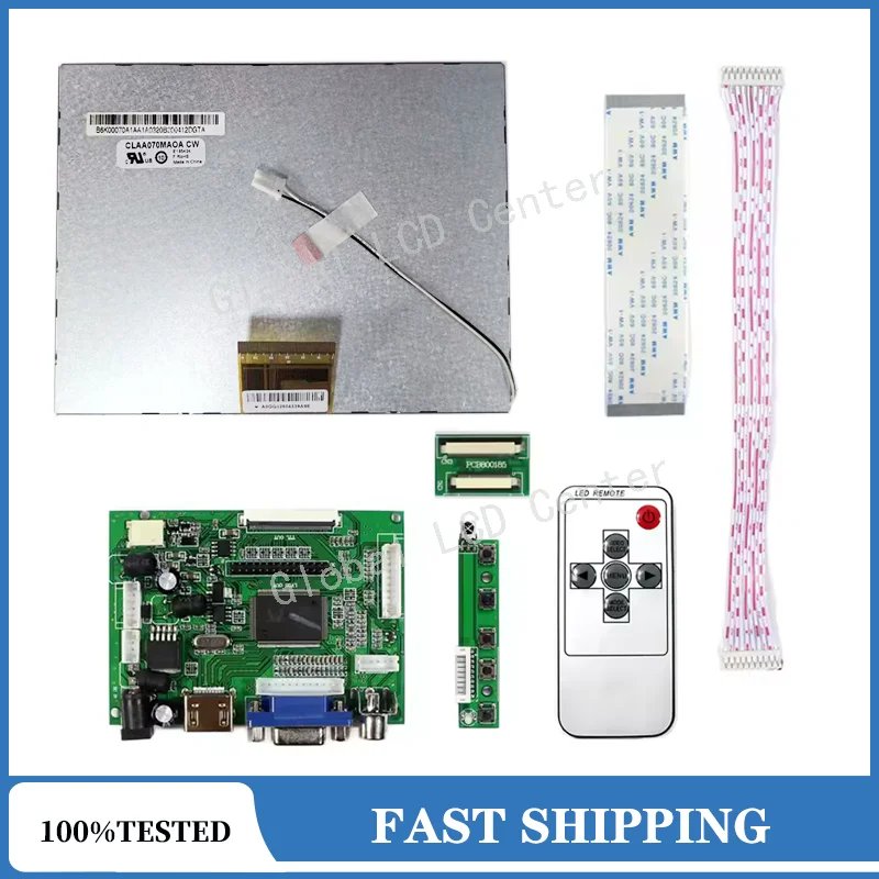 Original 7 Inch 800*600 4:3 LCD Screen CLAA070MA0ACW LCD Display Screen Compatible HDMI VGA Control Driver Board Monitor Panel