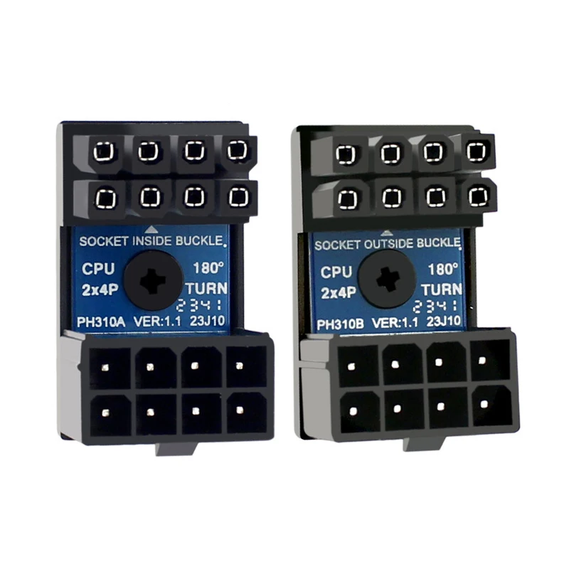 1PCS 8pin Female 180 Degree Angled to 8P Male Power Adapter for CPU Extension CPU Steering Connector Board