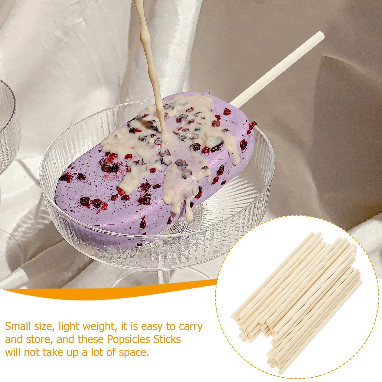 

100Pcs Wooden Popsicle Sticks Crafting Tools for Ice Cream Making DIY and Kids Crafts