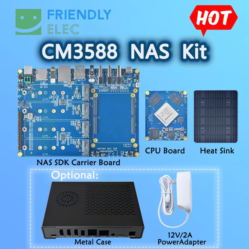

FriendlyELEC CM3588 /CM3588 Plus NAS Kit 2.5G Rockchip RK3588 CPU Board 4GB/8GB/16GB/32GB RAM 0GB/64GB/256GB EMMC 4K/8K SDK Kit