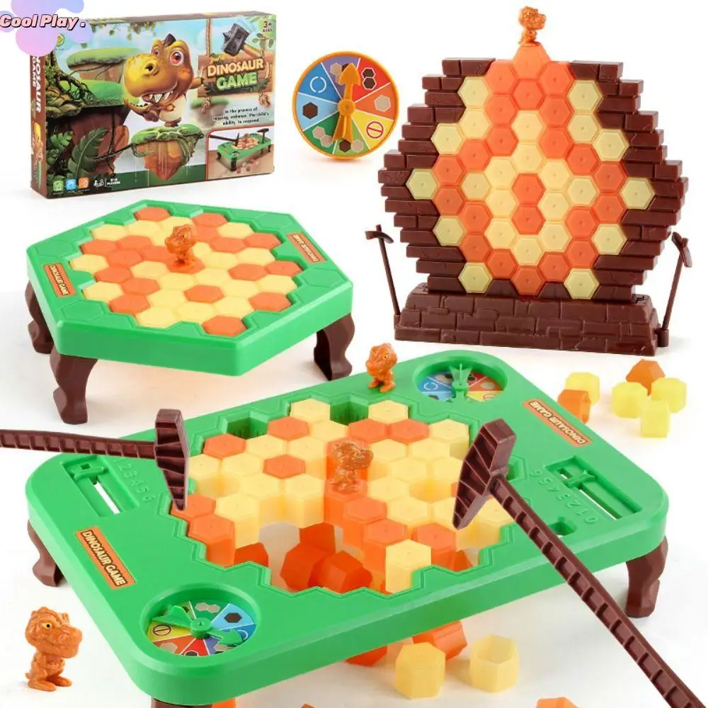 

Block Board Game Dinosaur Ice Breaking Game Toy Funny Animals Ice Cubes Balance Toy Plastic Green Dinosaur Trap Toys