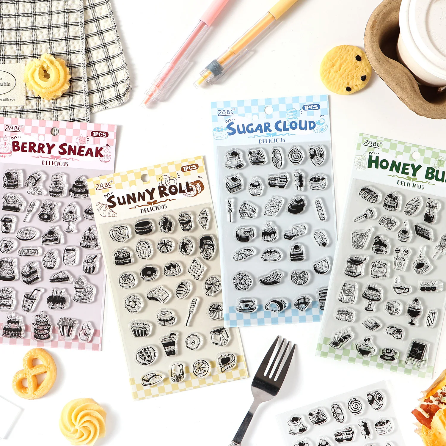 Slow Bake Time Series Vintage Cake Bread Landscape Transparent Silicone Stamp Creative DIY Journal Material Collage Stationery