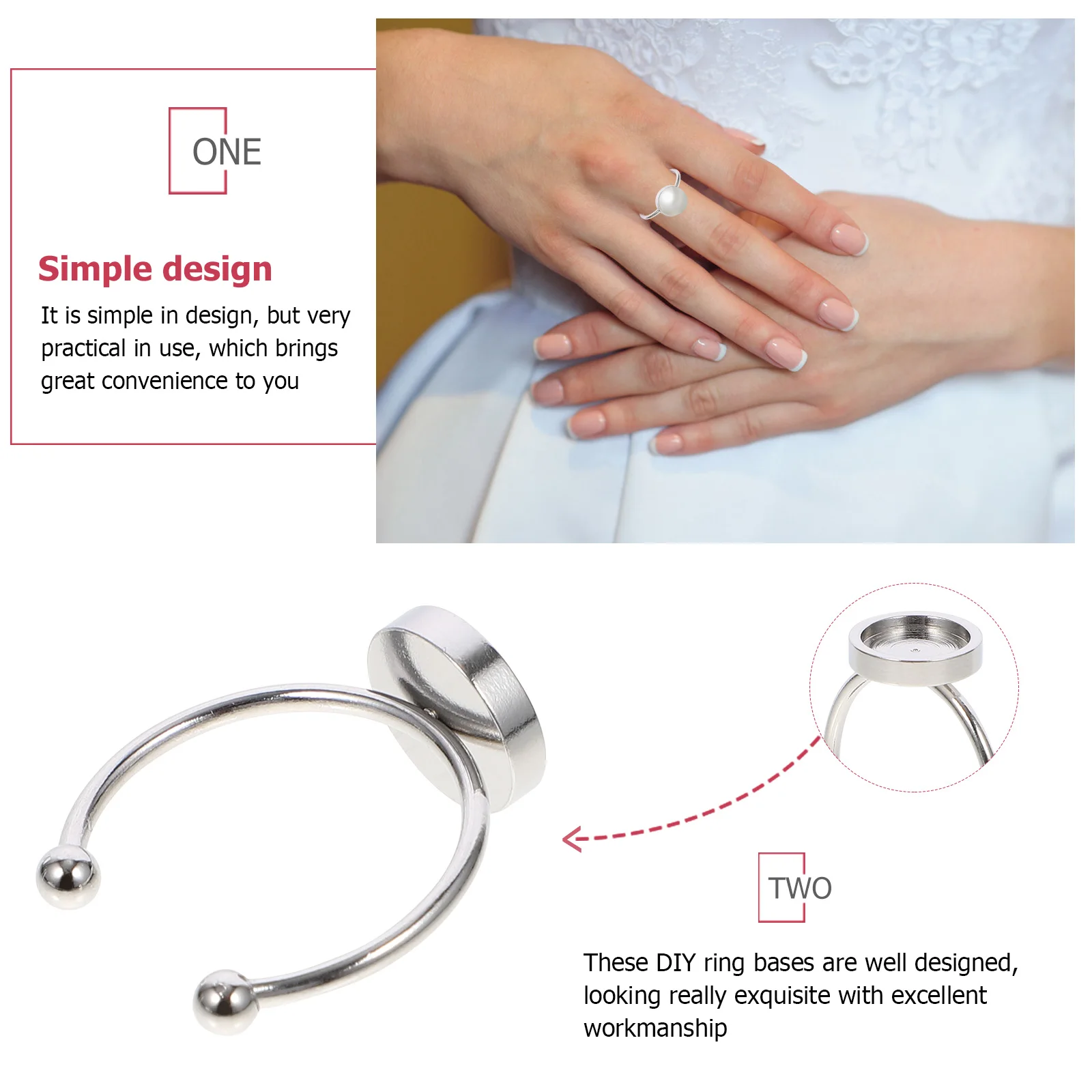 

10pcs Diy Bases Adjustable Blanks Bezel Jewelry Base For Making Supplies Stainless Steel Bases Ring Diy Accessories Ring Making