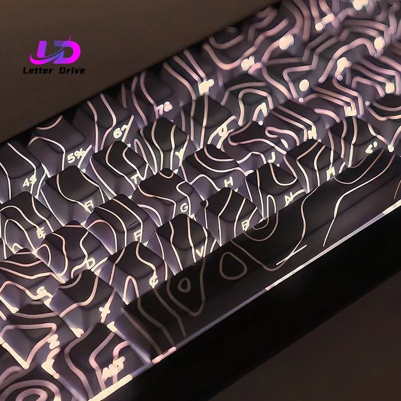 2026 Line Gradient Side Shine Through Keycaps Cherry Profile PBT Custom Keycaps für 60% 65% 75% 96% 98% 100% mechanische Tastaturen