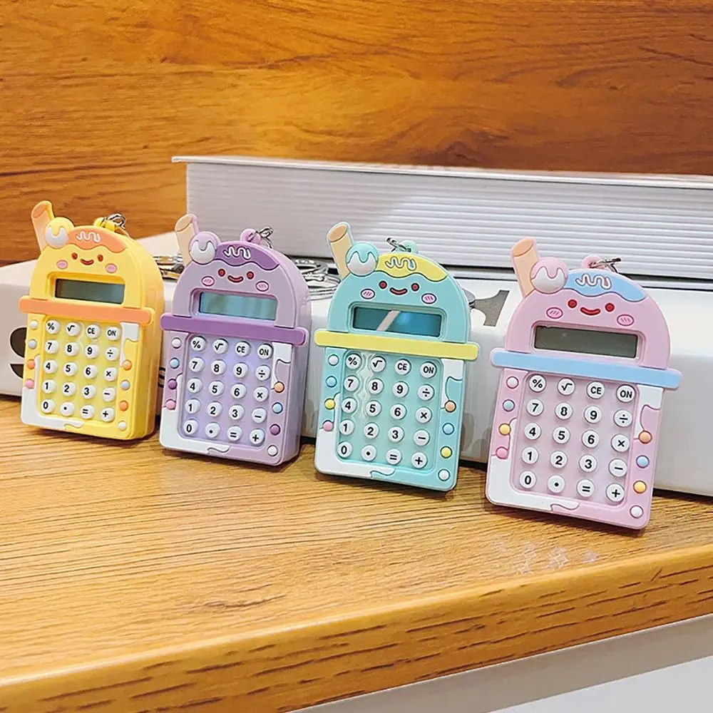 kawaii mini keychain calculator pastel colors