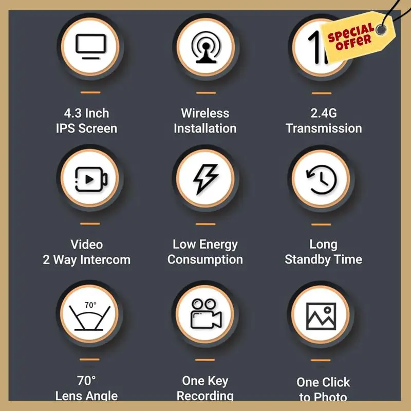 Timbre de vídeo con cámara nocturna HD, USB C, 2,4 Ghz, voz bidireccional, 1080P, lente gran angular, timbre de vídeo para casa y apartamento