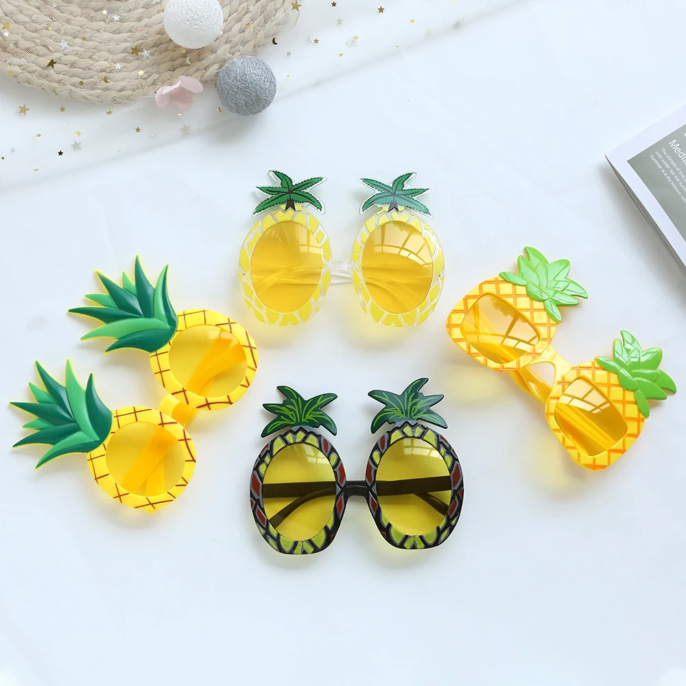 1pc Hawaii Tropical Party Glasses Flamingo Pineapple Hawaiian Luau Pool Beach Party Decoration Supplies Funny Glasses Photo Prop