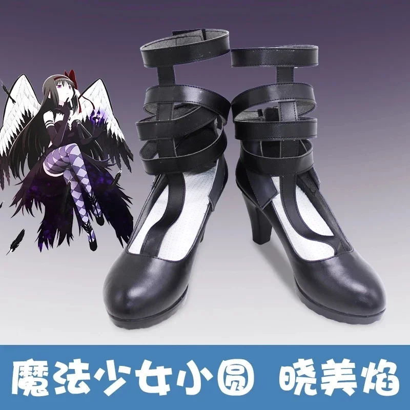 

Anime Puella Magi Madoka Magica Akemi Homura Cosplay Boots Madoka Akemi Homura Cosplay High Heels Shoes Boots Custom-Made