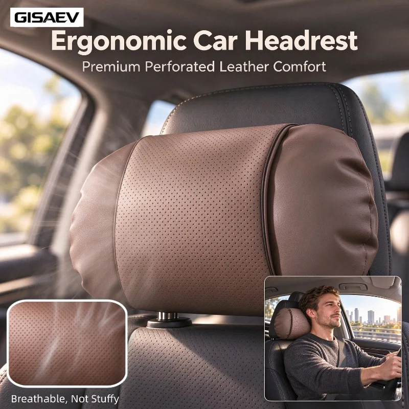 Car Headrest Soft Leather Neck Support Car Neck Pillow Travel Rest Pillows For Lexus LS 400 LS430 LS460 LS600h