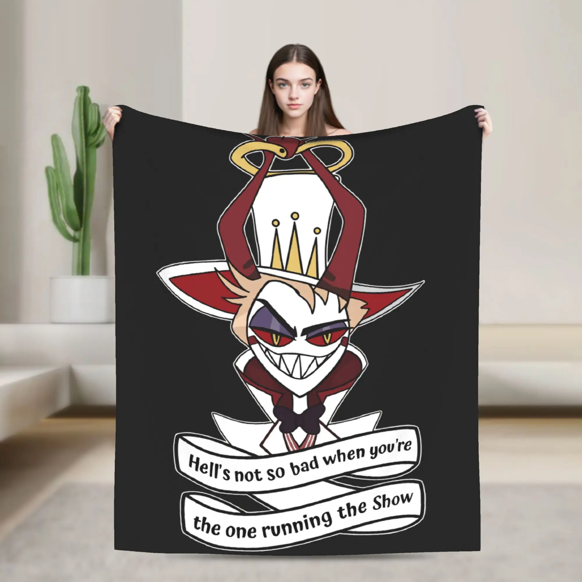 Hazbins Hotels Lucifer Blanket  Warm Soft Comfortable Plush Throw Blanket Couch Chair Sofa Bed Flannel Bedspread Bed Cover