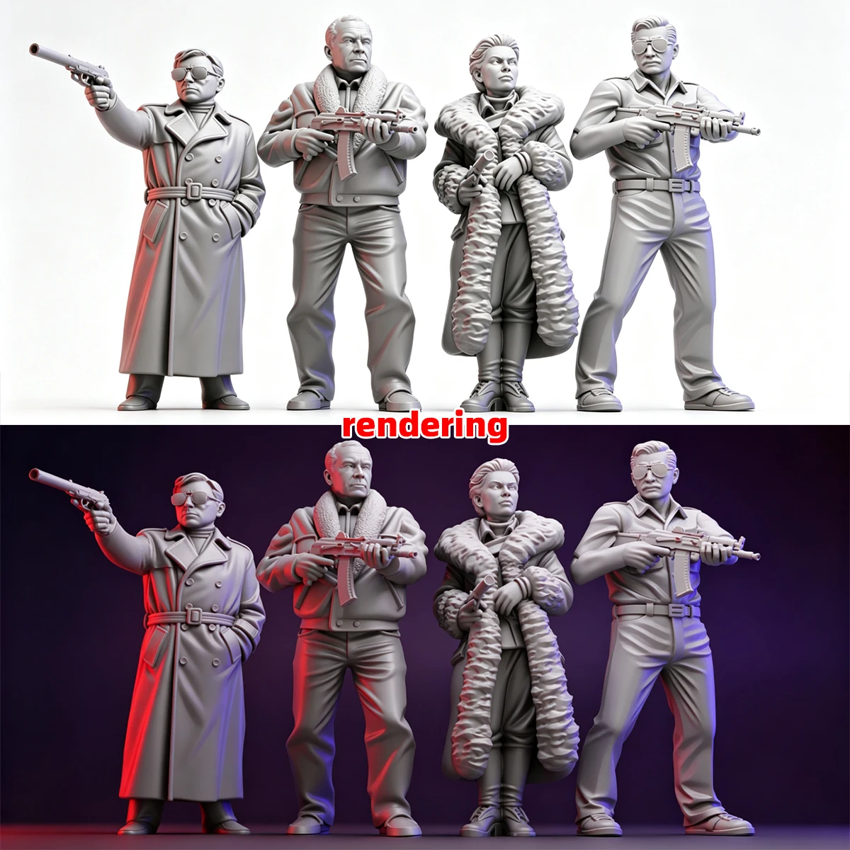 1/35 1/43 1/48 1/64 1/72 1/87 HO Maßstab Modellbausatz 3D Harz Miniatur Soldatenfiguren Diorama Unbemalte Staatsgeheimdienstagenten DIY – Detail 7