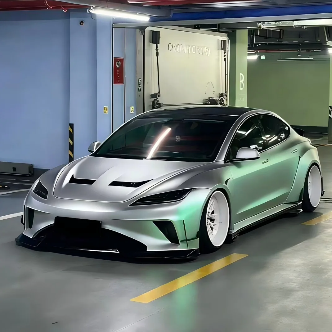 

New Arrival Premium Car Body PVC Stickers Super Stretch Color Change Car Wrap Vinyl Car Sticker Tech Silver Green