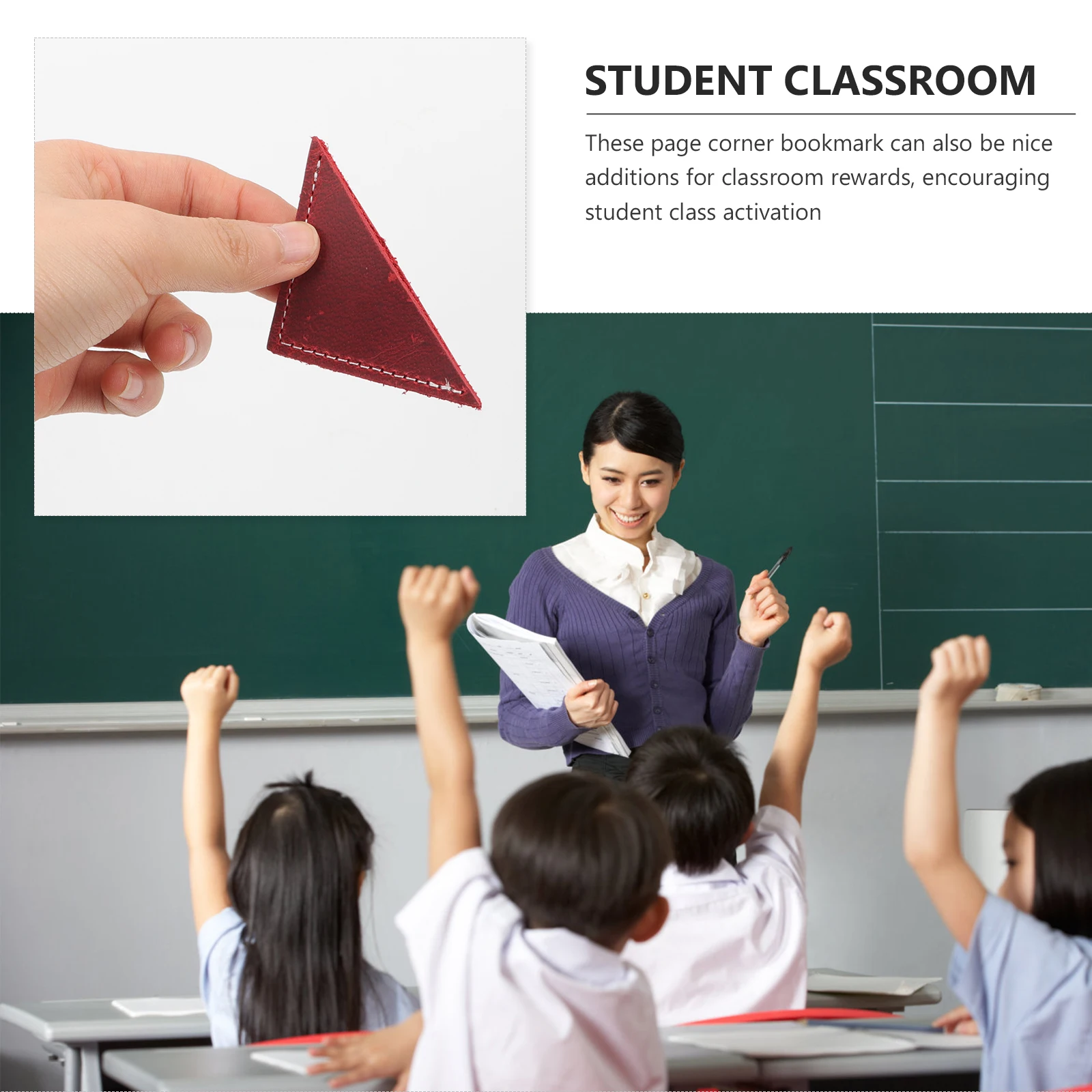 جلد البقر مثلث الإشارات المرجعية صفحة علامات الشريط كتاب صفحة حامل المحمولة بو الزاوية المرجعية خمر نمط طويل