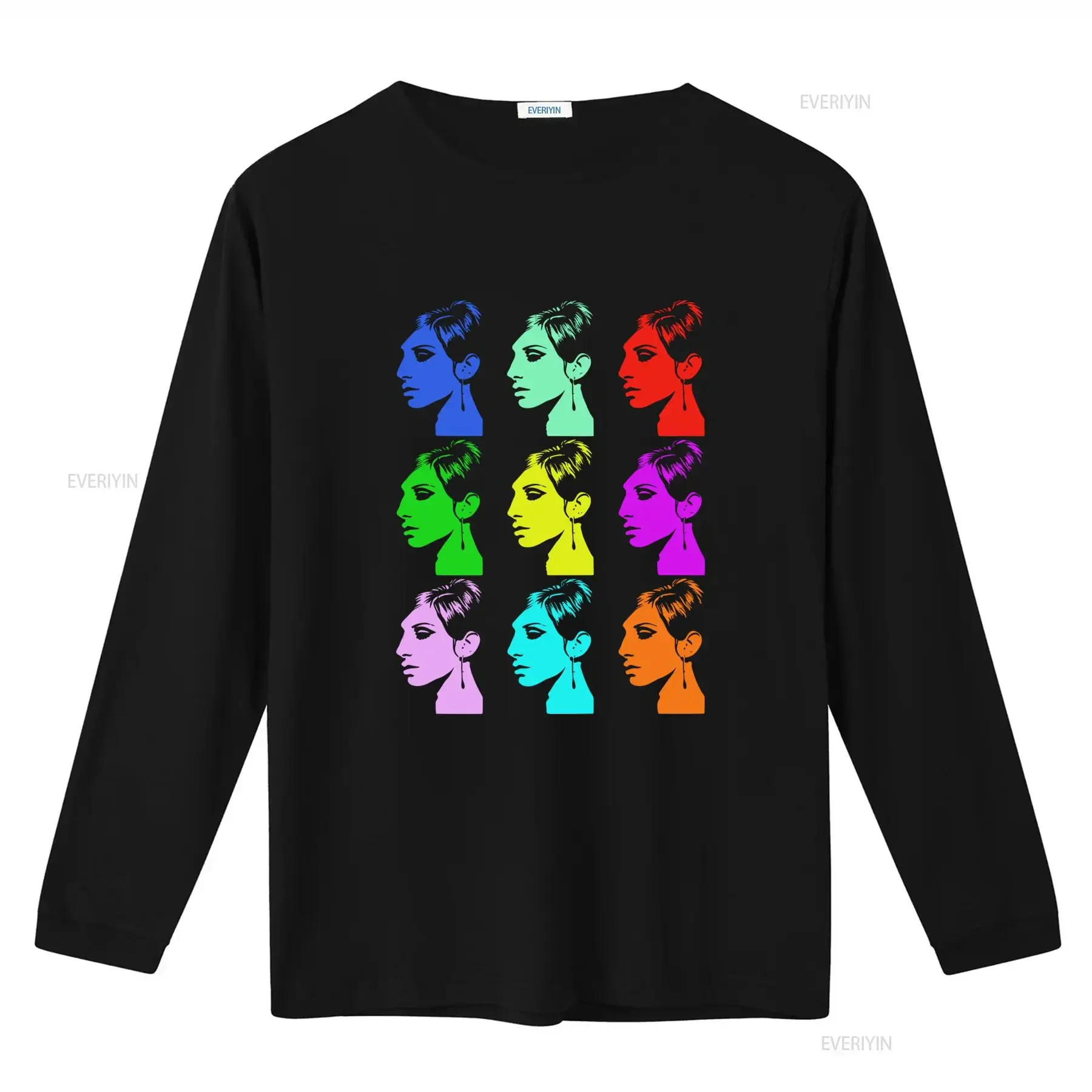 Vintage Retro Pop Art Barbra Streisand Fan Women's T Shirt with Colorful Portraits Print vintage Washed fashion Slightly homme