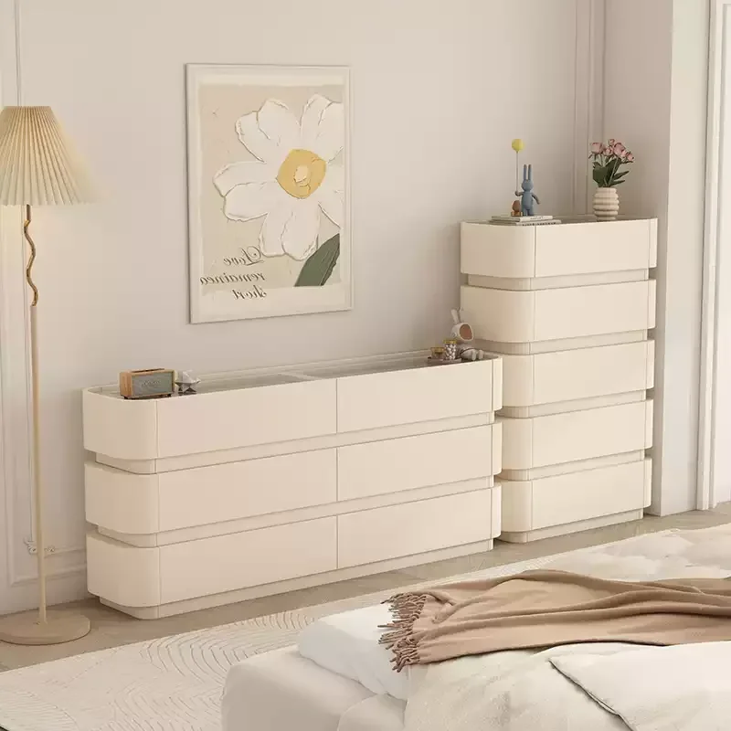 Cream wind three four five chest cabinet bedroom simple modern multi-layer drawer cabinet storage cabinet bedside locker