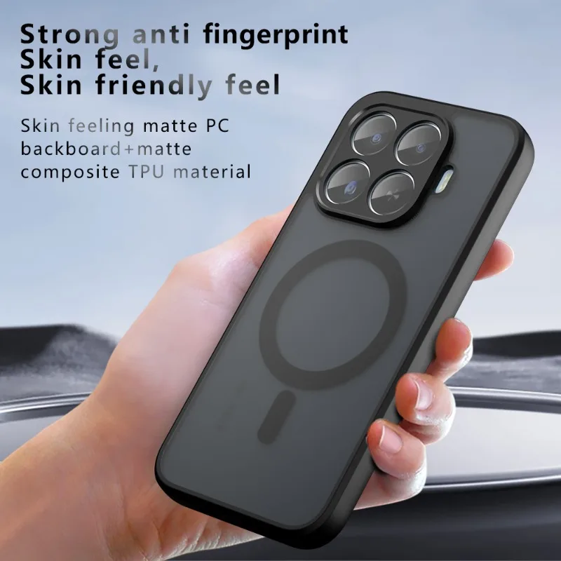 Image of Für Magsafe Acryl stoßfeste Hülle für Xiaomi 17T Pro 17T transparente matte Abdeckung für MI 17 T magnetische kabellose Ladehülle