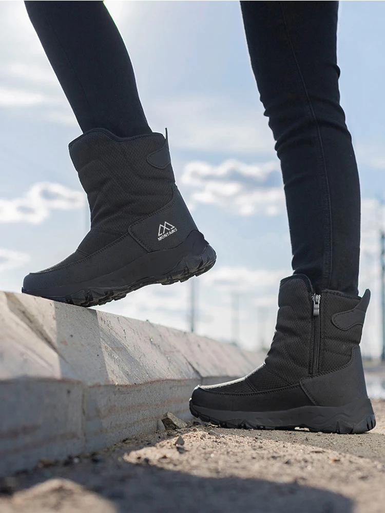 Herren-Winterschuhe, warme Schneestiefel, kniehohe Herren-Winterschuhe, dicke, flauschige Winterschuhe für Herren. – Detail 11