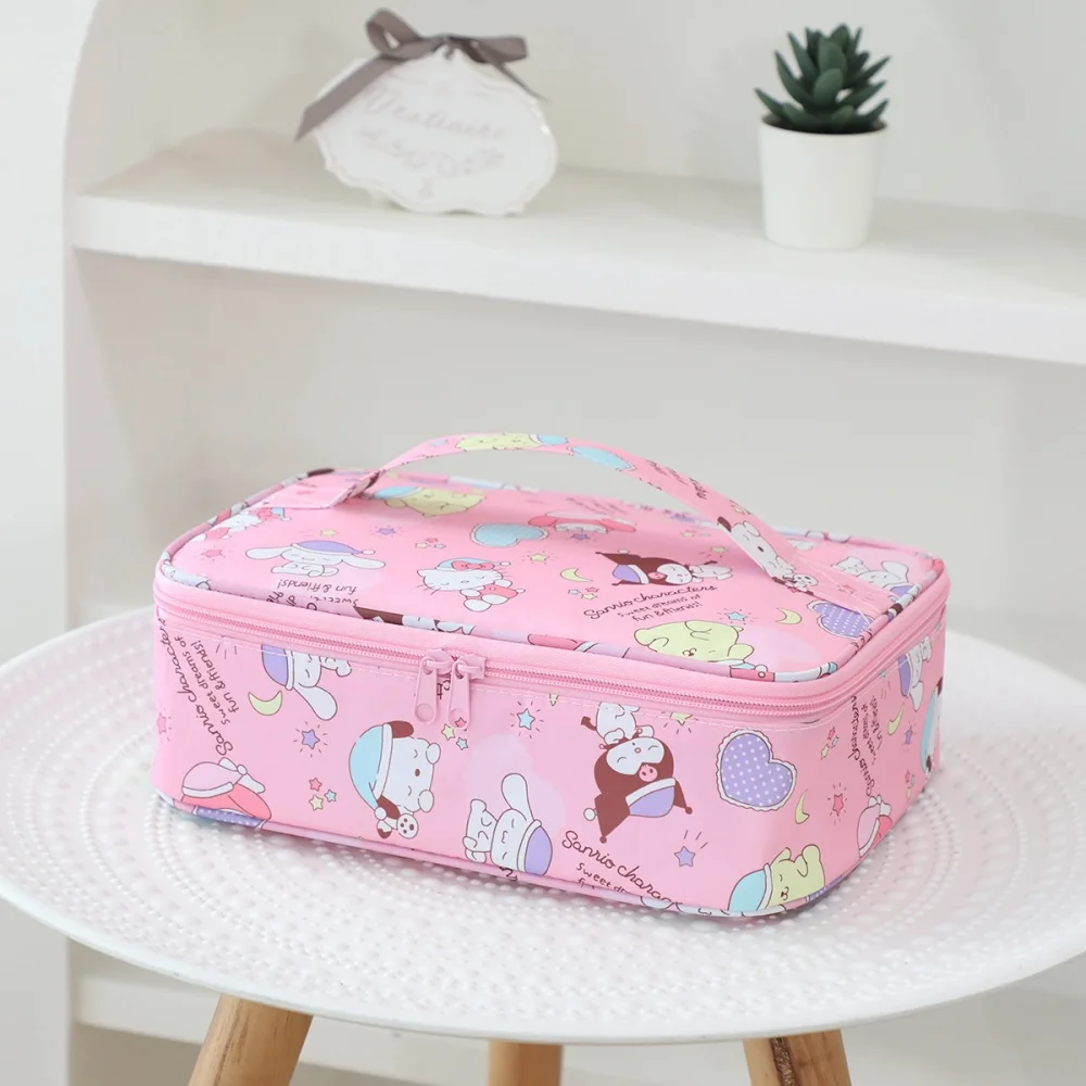 Cute Sanrio Hello Kitty Handbag Cartoon Cinnamoroll Kuromi Waterproof Thermos Bag Bag Portable Shopping Bag Student Lunch Bags