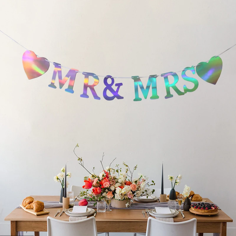 Baner MR i MRS na wieczór panieński, ślub, zaręczyny, artykuły na przyjęcie rocznicowe — zdjęcie 4