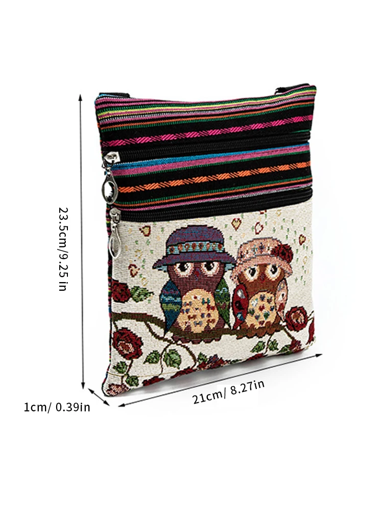 2023 Fashion Trend Owl Pattern Woven Embroidery Crossbody Ethnic Ladies Shoulder Bag For Women