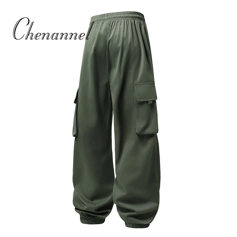 

Мужские брюки-карго в стиле милитари Amei Kao, летние винтажные повседневные брюки большого размера в японском стиле с прямыми штанинами