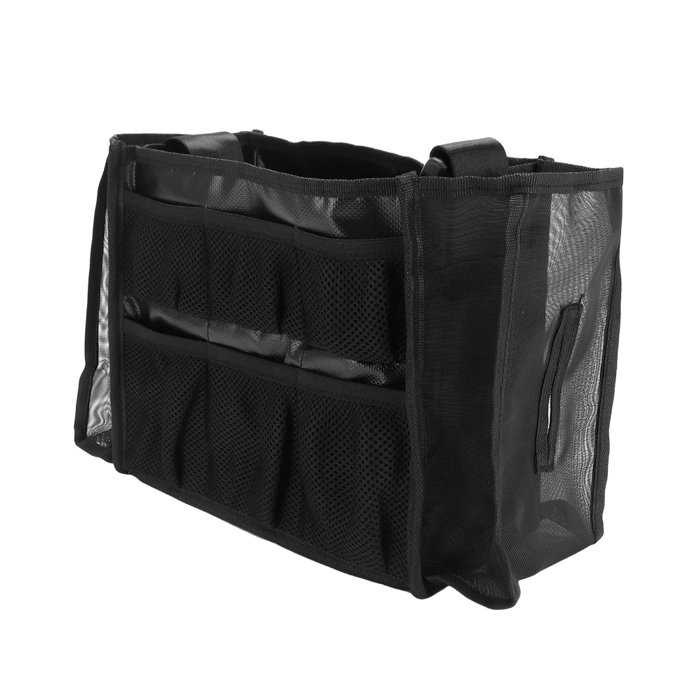 Portable Makeup Bag with Transparent Grid Design