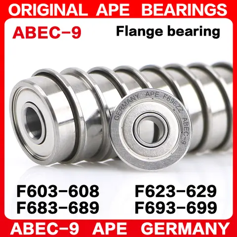 5/10pcs ABEC-9 Flange Bearing F683 F608 F684 F685 F686 F688 F693 F694 F695 F696 F698 F604 F605 F606 F607 F624 F625 ZZ Bearings