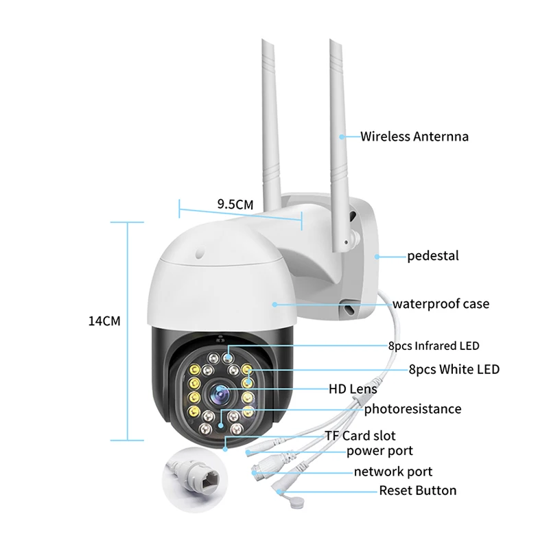 Lanbon 2021 Wifi HD Câmera IP multifuncional externa e interna de tamanho mini