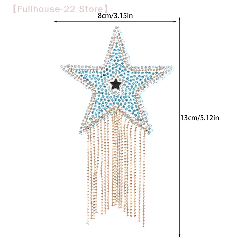 【MAX-22】Stylish Crystal Rhinestone Star Tasse Iron On Patches Applique For Clothing Shoe Bag Sticker Jewelry Accessories