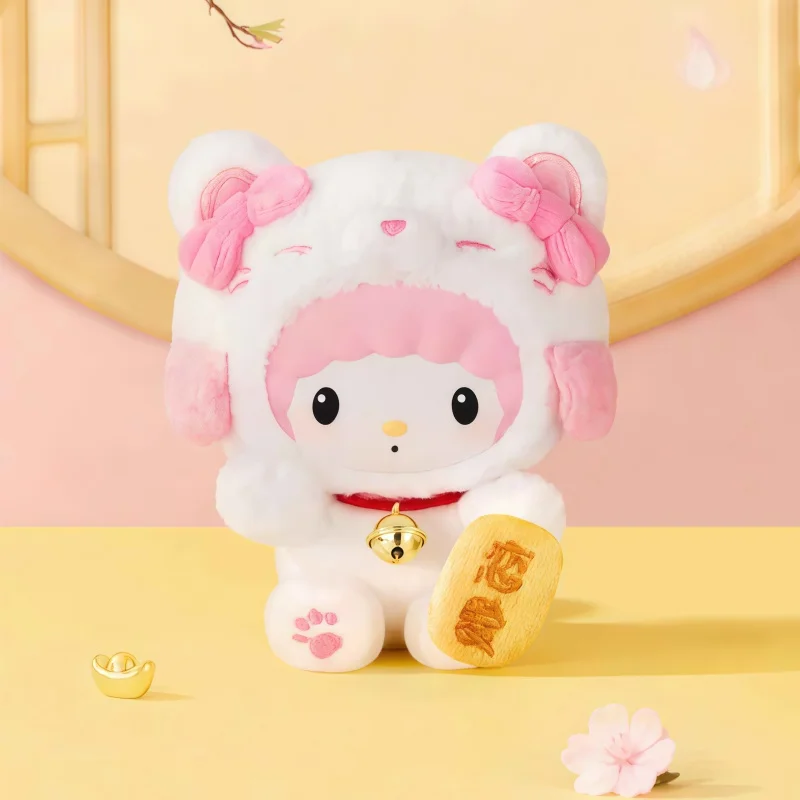 

New 2026 Toptoy Sanrio Family Lucky Cat Plush Pendant Blind Box Cute Fluffy Doll New Year Gift For Bag Charm Decoration