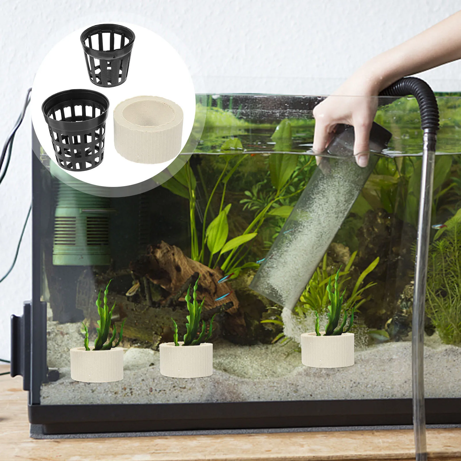 

1Set Professional Planting Cup Set Wear-Resistant Net Pots Aquarium Plant Holder Flexible Durable Hydroponic Root Growth