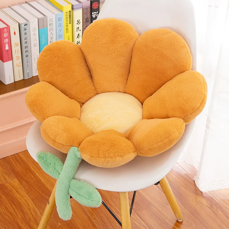 Simulate Flowers Pillows Plush Chair Cushion Plush Seat Cushions for Home Sofa Mat Office Hotel Café Chair Seat Back Cushion