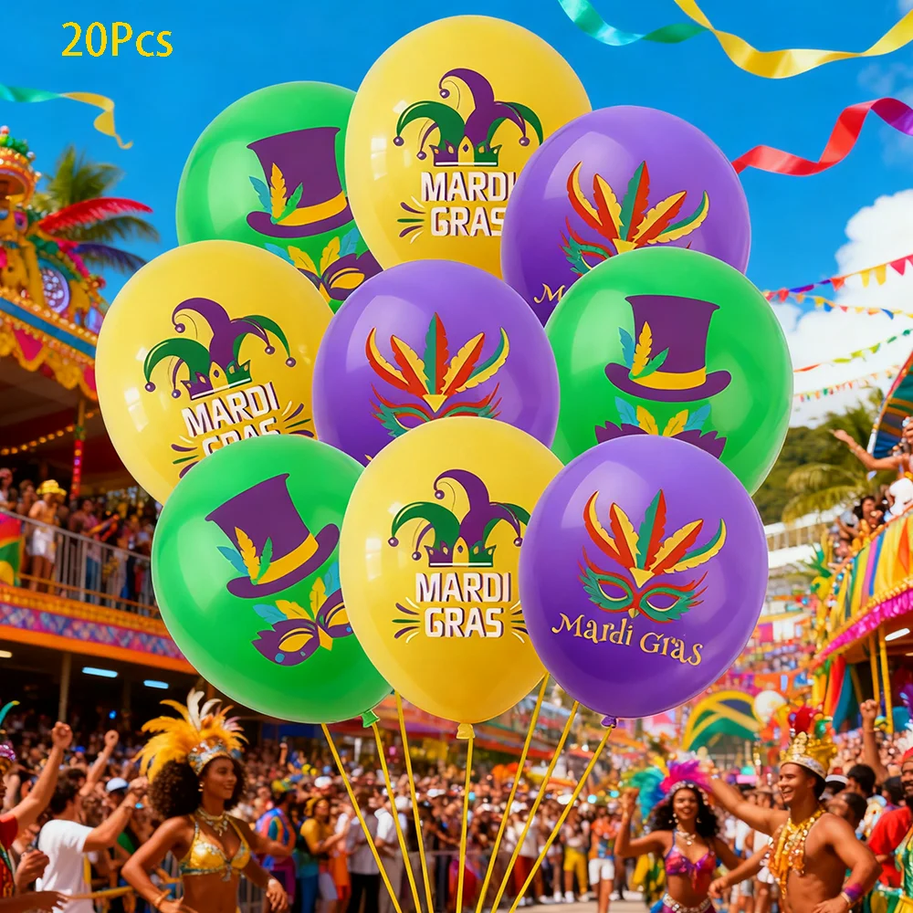 20Pcs Mardi Gras Ca…