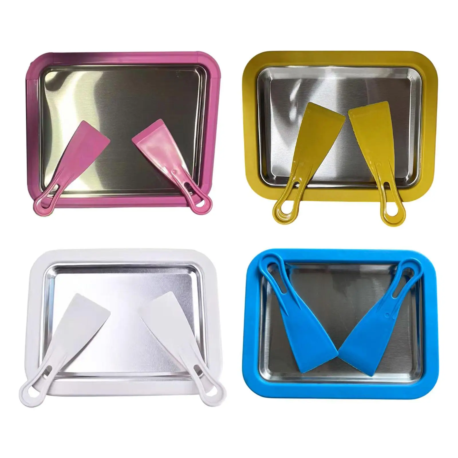 Ice Cream Plate Maker Homemade Household DIY Stainless Steel Cold Pan Plate for Sorbet Sorbets Gelato Frozen Yogurt Soft Serve