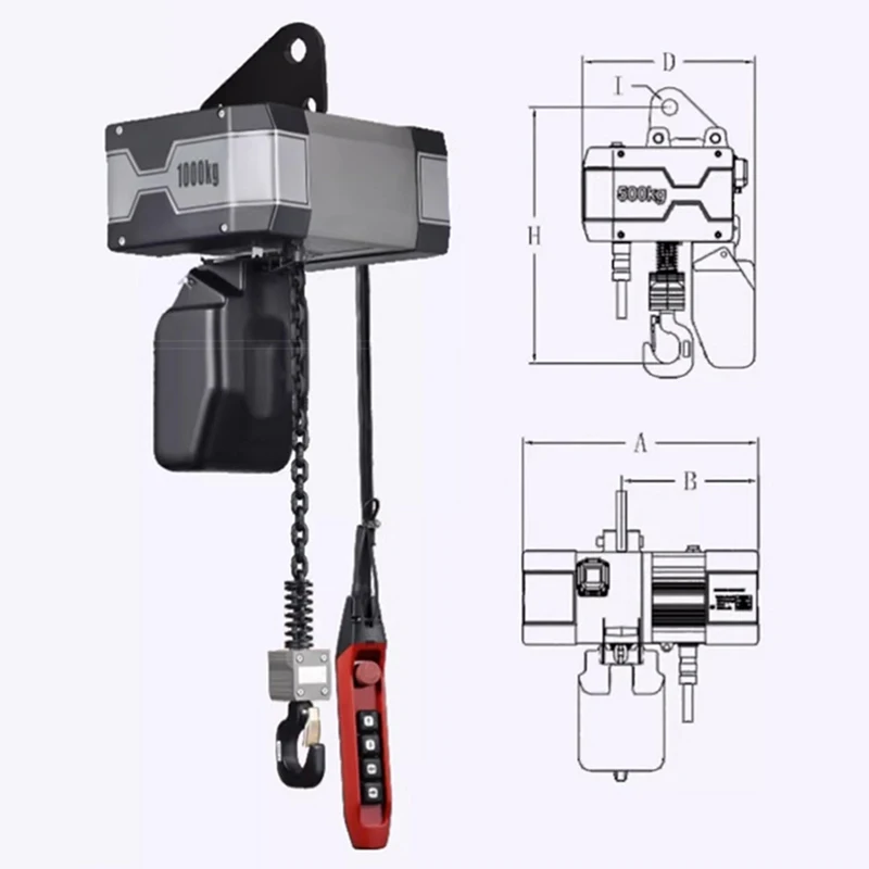 Silent 220V Electric Chain Hoist; 0.5-1 Ton Low-Headroom Chain Hoist; 380V Electric Chain Hoist; Fixed Electric Lift(Customized)