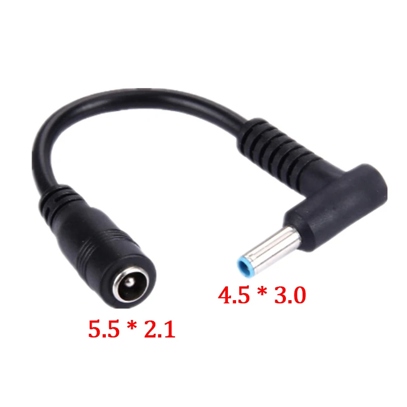 

1PCS 5.5*2.1mm To 4.5*3.0mm DC Power Charger Converter Adapter Right Angle Cable For HP Dell Blue Tips