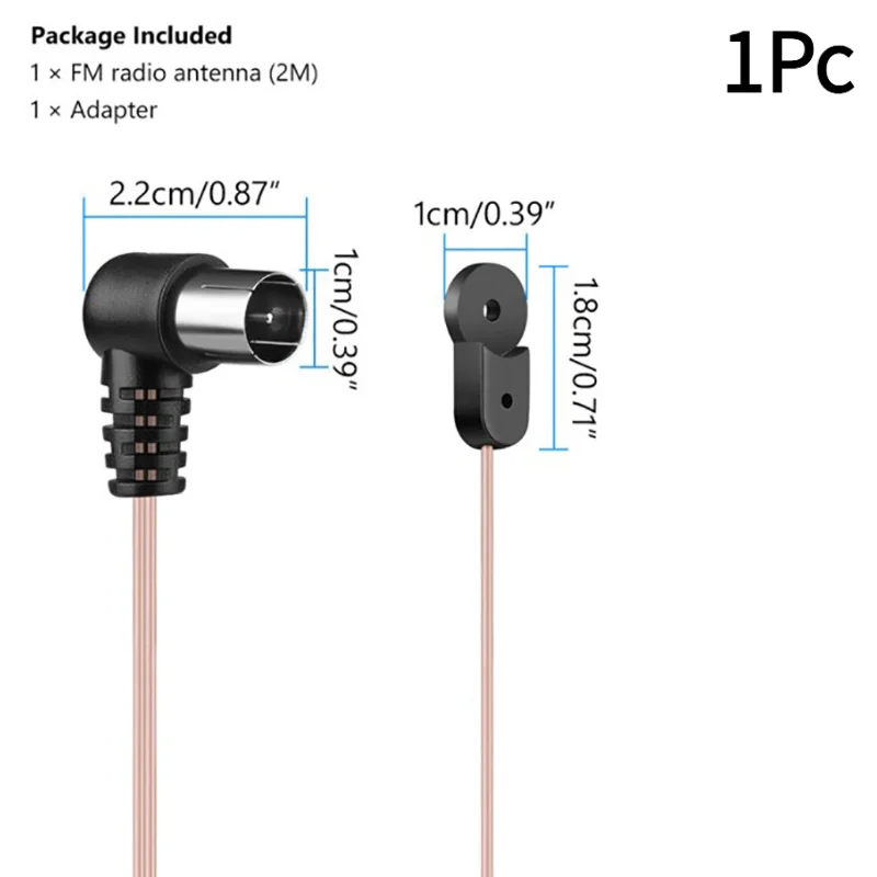 1Pc FM Antenna 75  F Type Male Plug for Home Radio Stereo Signal Receiver Aerial.