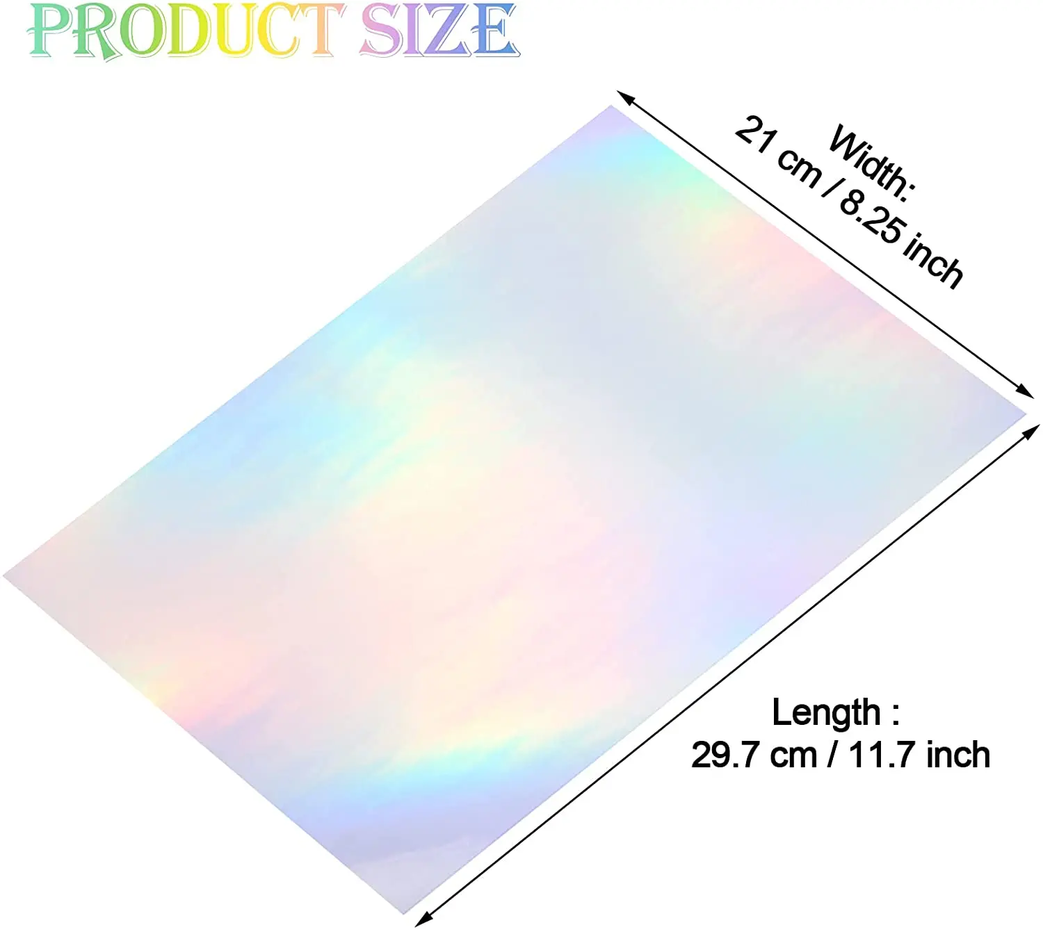 10pcs Transparent Holographic Overlay Vinyl Lamination Sheets Adhesive Sticker 210x297mm