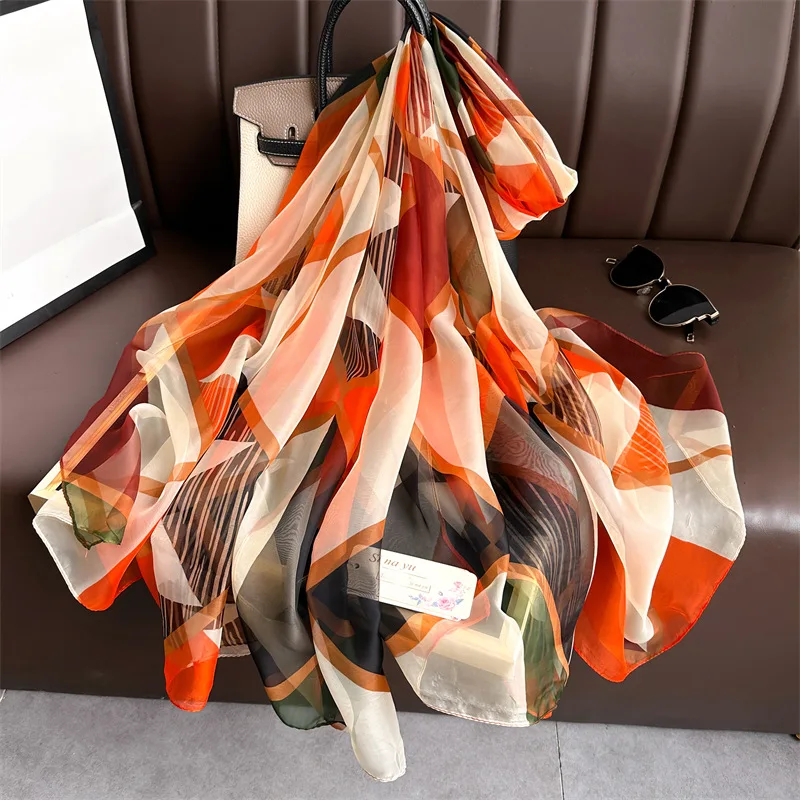 Foulards Imités à Carreaux de Grande Taille, Châle de Luxe Élégant, Nouvelle Collection