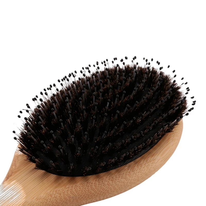 20X Hair Brush Boar Bristle Hair Brush With Nylon Pins Bamboo Paddle Detangler Brush