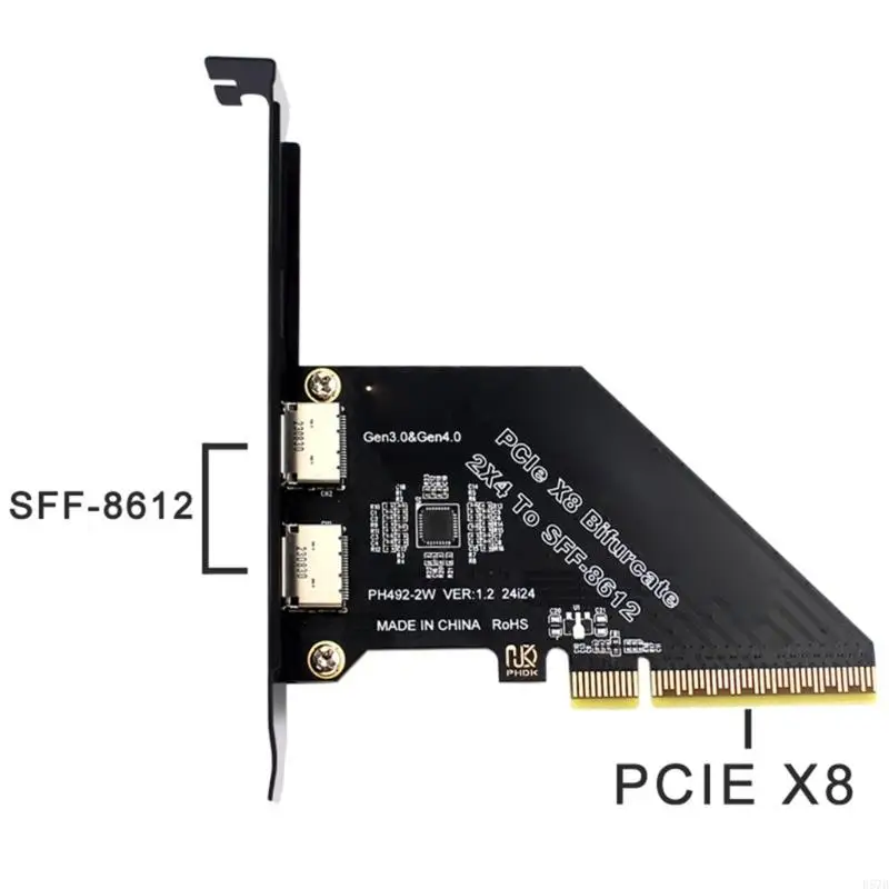 D57D PCIe 4.0X8 to SFF 8612 8611 Oculink Split Adapter Uplink PCle Gen4x8 128Gbps