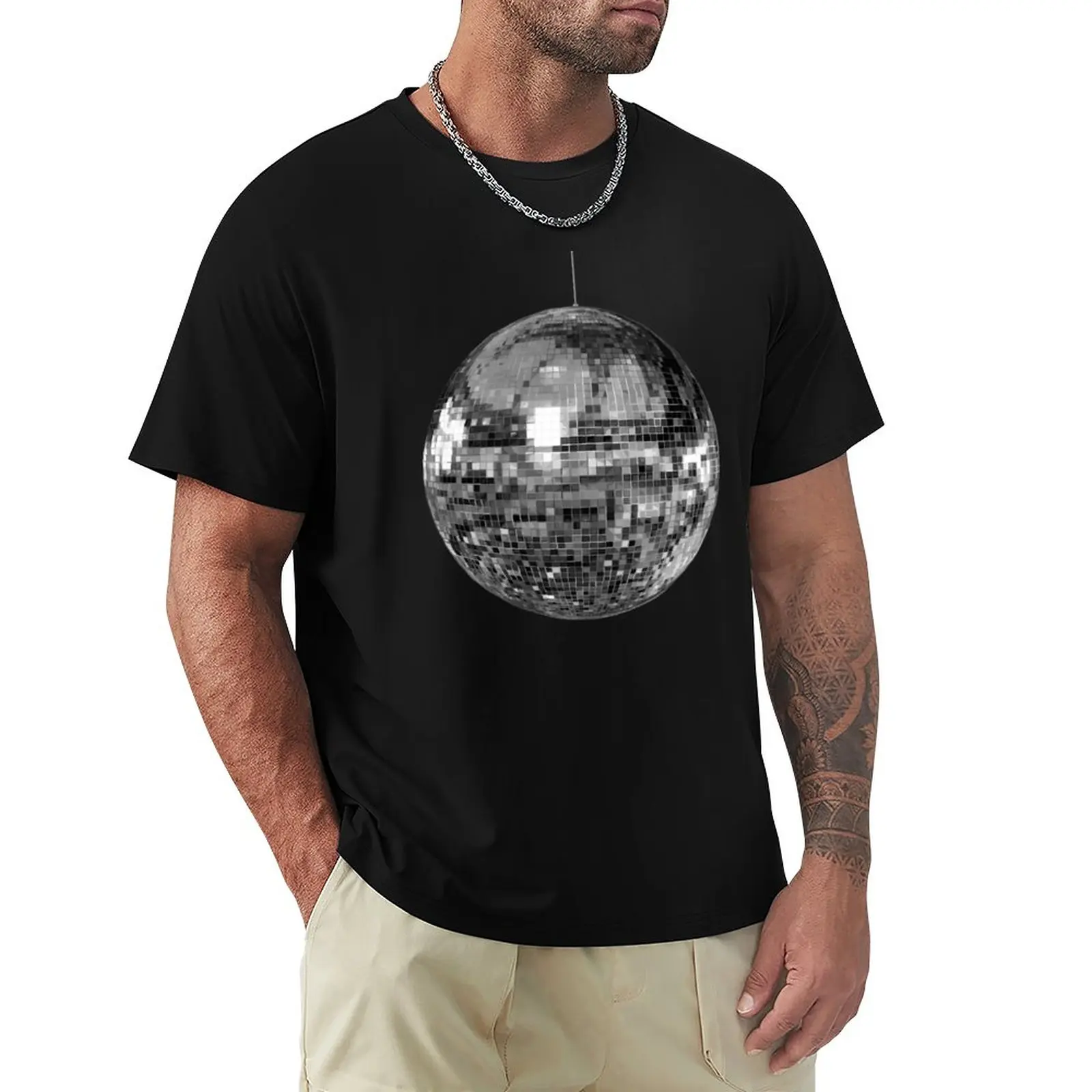 

SilverDisco Ball T-Shirt summer tops Blouse plain black t shirts men