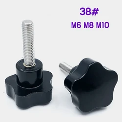 1-2pcs M6 M8 M10 38# Thread Star Shaped Clamping Bolt Knob Bakelite Plastic Head Handle Screw For Industry Equipment