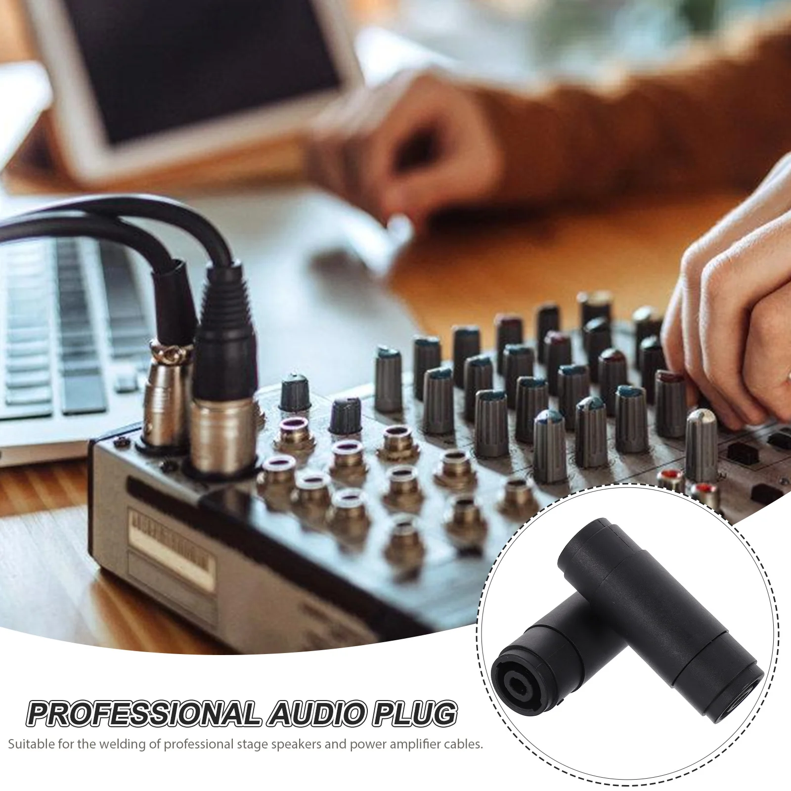 

2 Pcs Extension Extended Plug Speakers Four-core Connector Loudspeaker Connectors