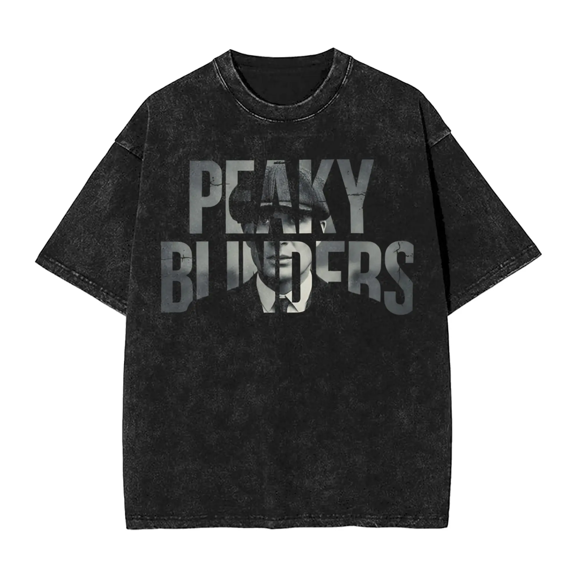 Tommy Shelby Men's T Shirt Washed  Peakys Blinders Fashion Tees Short Sleeve Crew Neck T-Shirts 100% Cotton New Arrival Clothes