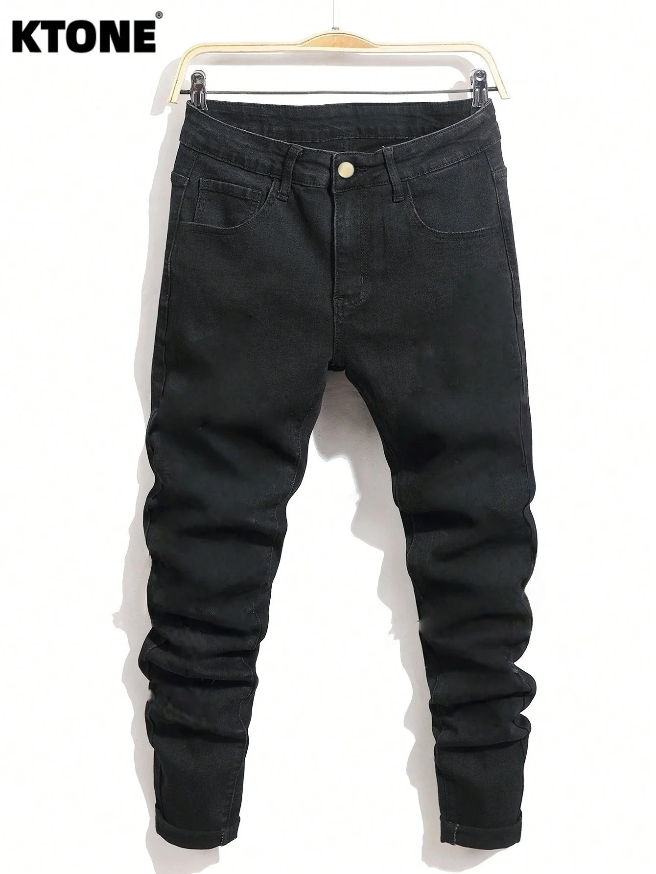 

Trendy Black Slim Jeans For Man Original Y2K Drip Style Streetwear Denim No accessories or belts included