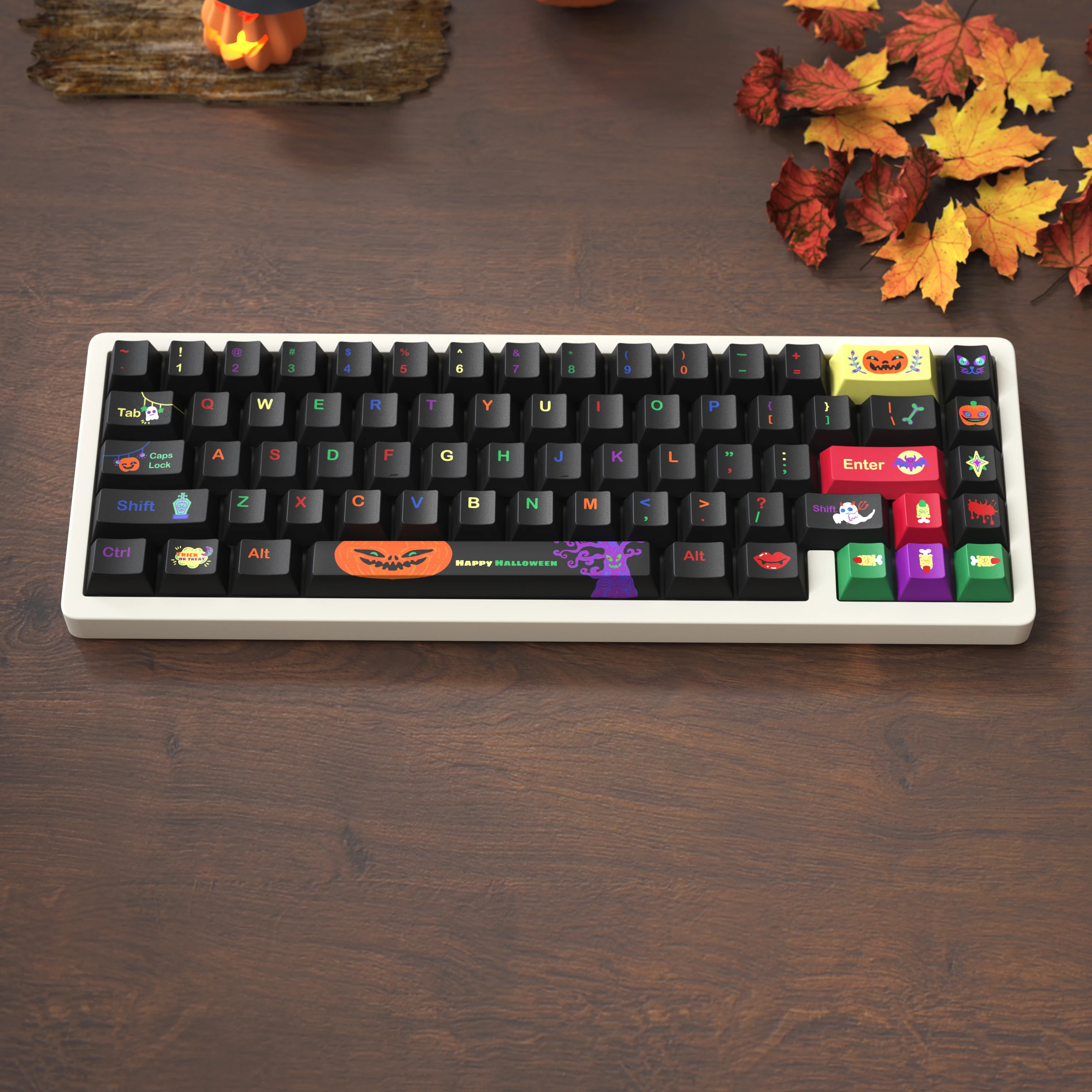 Imagem -04 - Halloween Tema Cereja Perfil Keycaps Teclado Mecânico Interruptores mx Chaves Pbt