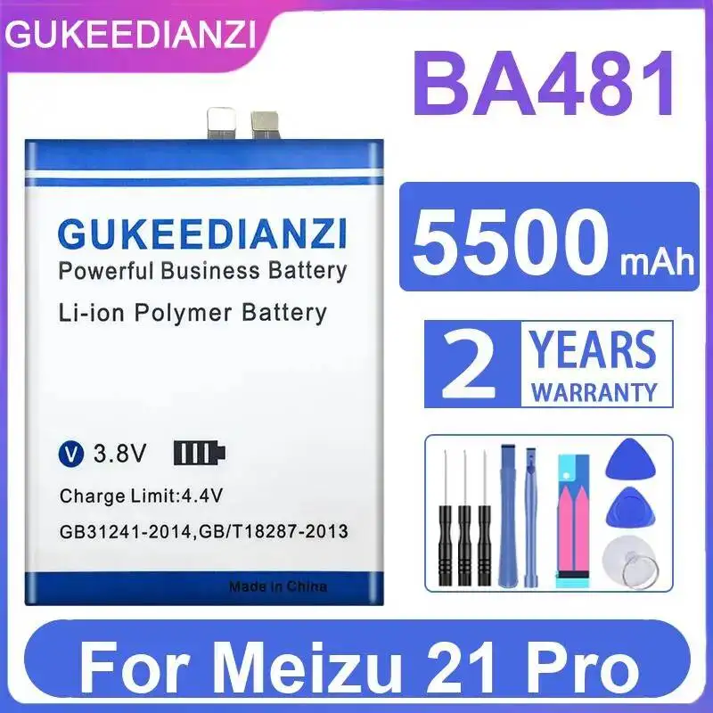 

Высокопроизводительный аккумулятор BA481 для мобильного телефона Meizu 21 Pro, 5500 мАч